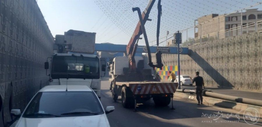 تعویض و نصب پمپ توسط شهرداری منطقه یک اهواز