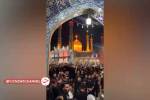 برپایی پرشور دسته عزاداری در شب شهادت حضرت رقیه در حرم بانوی کرامت(س) + فیلم