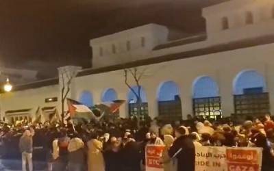 Moroccans' anger over Zionist regime crimes in Gaza (+VIDEO)