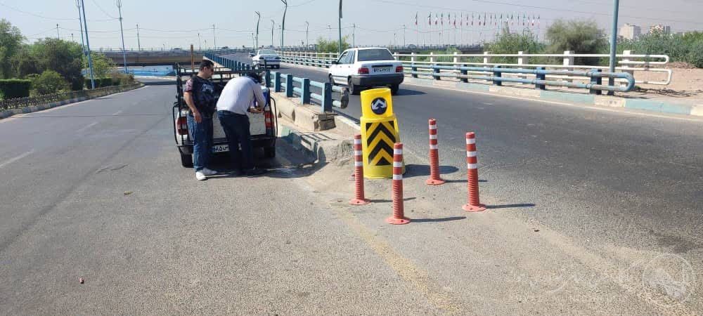 ایمن سازی معابر و نصب علائم ترافیکی در تقاطع های پرخطر در منطقه ۳ اهواز