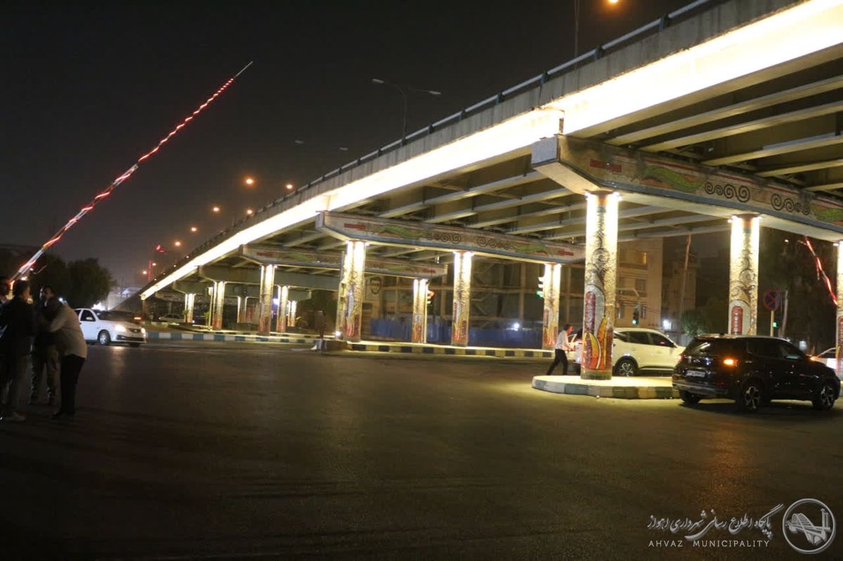 نورپردازی پل پیچ استادیوم تختی اهواز