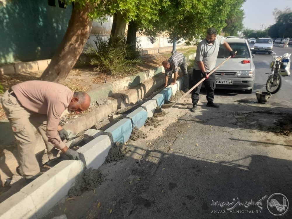 ترمیم جداول بلوار سپاه واقع در امانیه