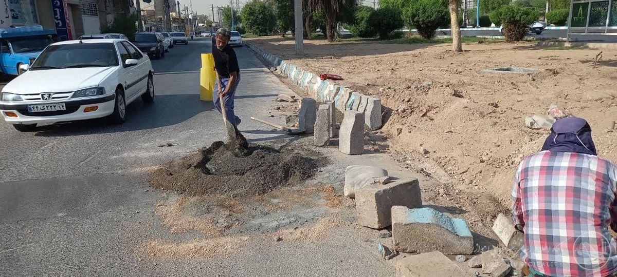 ترمیم و بازسازی جداول نبش خیابان شهید طاهری در منطقه هفت اهواز