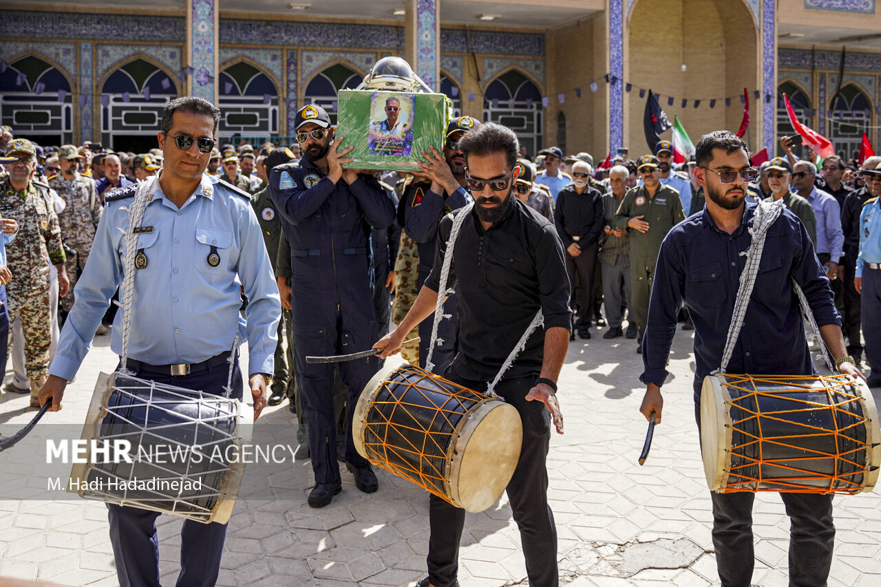 مراسم استقبال از پیکر خلبان شهید مجید کاظمی در شیراز