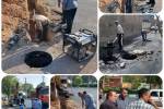عملیات ضربتی شهرداری منطقه چهار اهواز برای لوله‌گذاری و لایروبی شبکه دفع آب‌های سطحی